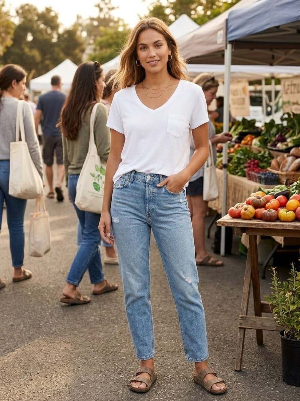 PrAna Foundation T-Shirt Size L White Pocket Top